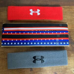 Under Armour & Tough Outfitters Headband Sweatband Hair Accessory Bundle Unisex